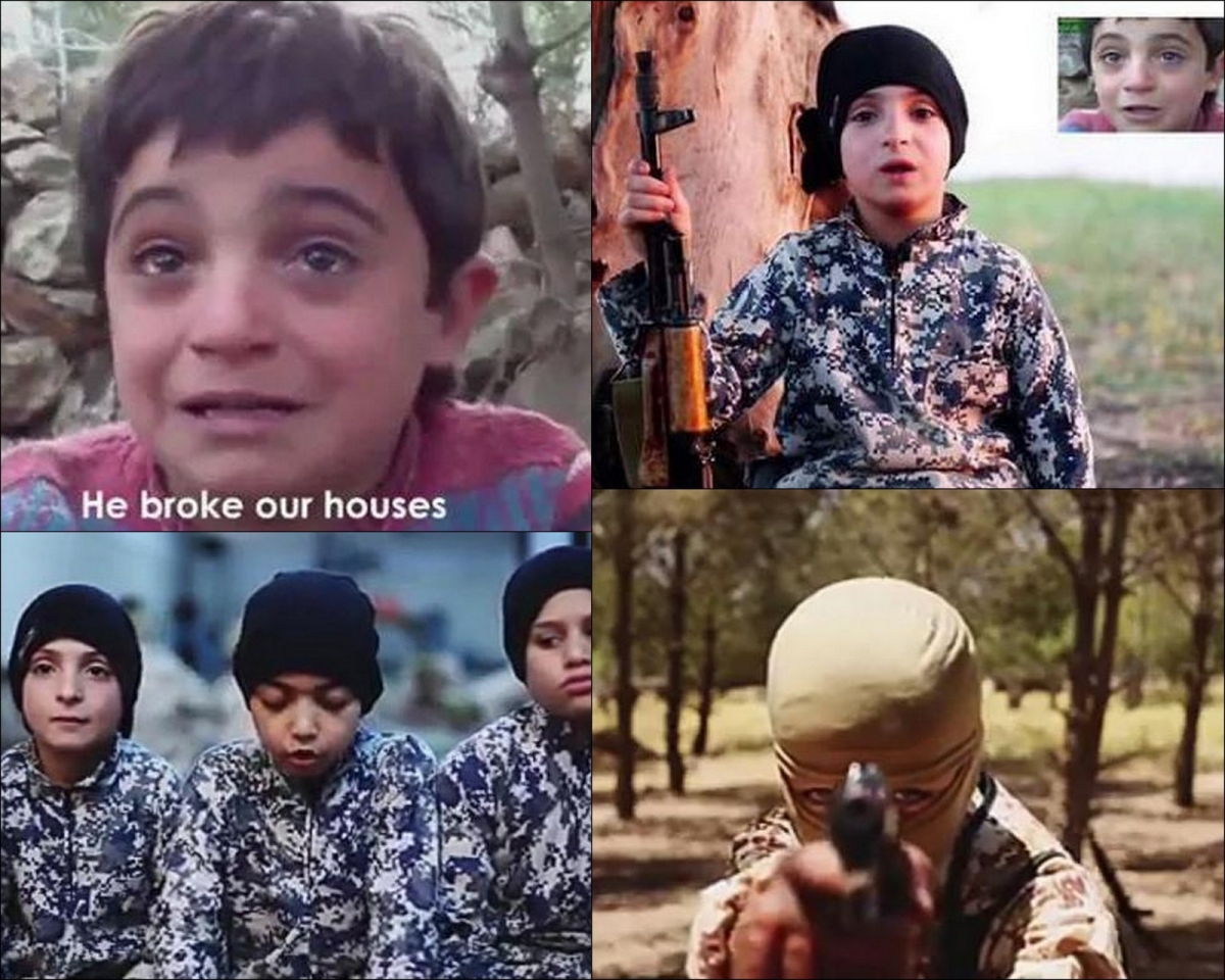 A boy who previously in a video interviewed has blamed Assad for destroying his home and killing his family, seems to have joined Isis.