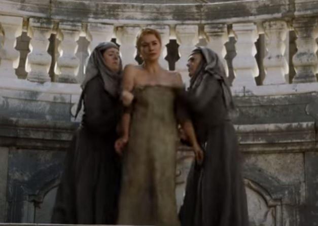 Cersei being stripped before her atonement. Cersei being stripped before her atonement