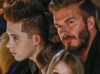 David Beckam with daughter Harper and son Brooklyn