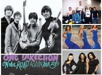 Beatles, Maroon 5, Destiny's Child Salt N Peppa, Backstreet Boys and One Direction (Clockwise)