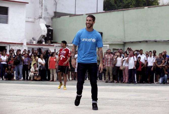 Real Madrid defender Sergio Ramos gives Manchester United some hope of signing him this summer Sergio Ramos Real Madrid UNICEF