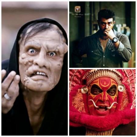 A collage of 'I', 'Yennai Arindhaal' & 'Uttama Villain'. 'I', 'Yennai Arindhaal' & 'Uttama Villain'.