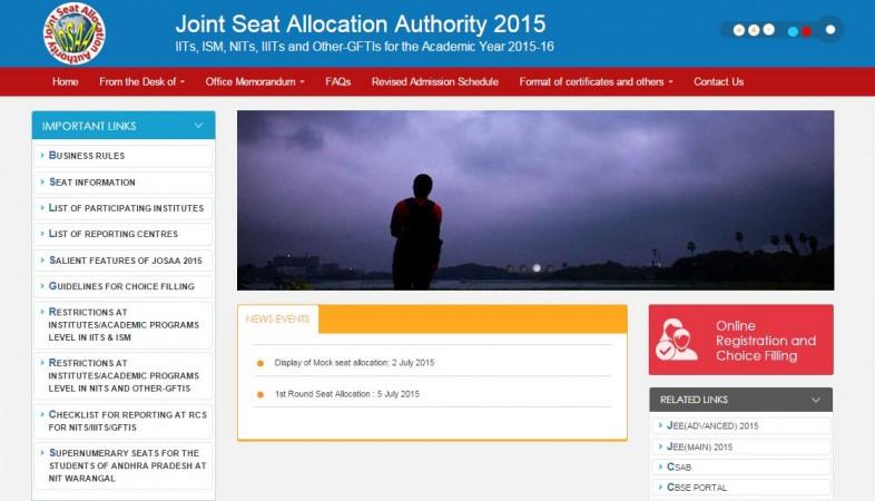 Joint seat allocation IIT JEE main CBSE rank list