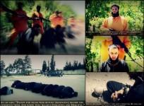 A Syrian rebel group has released an execution video showing the killing of 18 Isis fighters