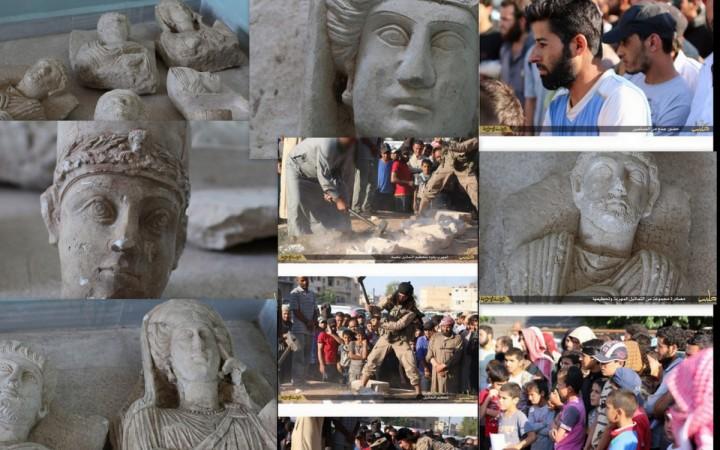 Isis destroys the ancient statues of Palmyra.