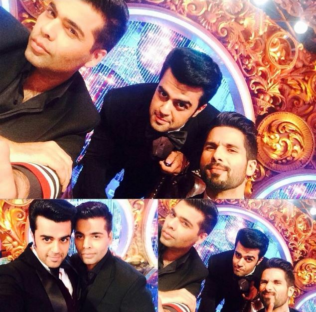 Karan Johar, Manish Paul and Shahid Kapoor