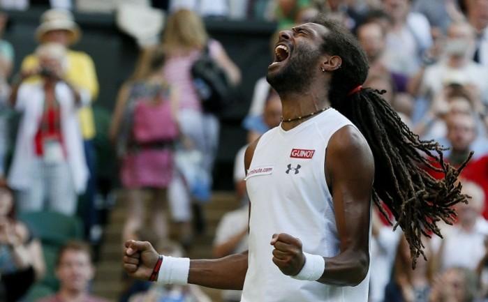Dustin Brown lets out a roar after defeating Rafael Nadal in the Wimbledon second round Dustin Brown Wimbledon 2015 Rafael Nadal