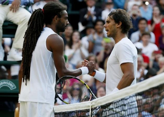 Dustin Brown and Rafael Nadal shake hands after their second round match at Wimbledon Dustin Brown Rafael Nadal Wimbledon 2015