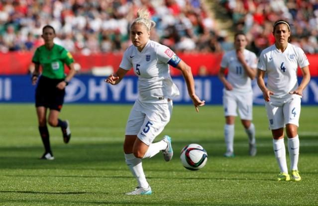 A still from England's game against Japan in the semi-finals of the FIFA Women's World Cup 2015 England WWC
