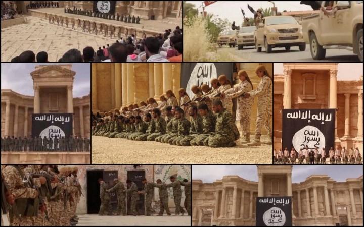 Isis uses child soldiers to execute 25 Syrian soldiers at Palmyra's Roman amphitheatre in new execution video.