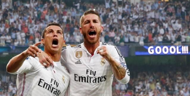 Real Madrid's Sergio Ramos (R) looks set to join Cristiano Ronaldo's (L) ex-club Manchester United Sergio Ramos