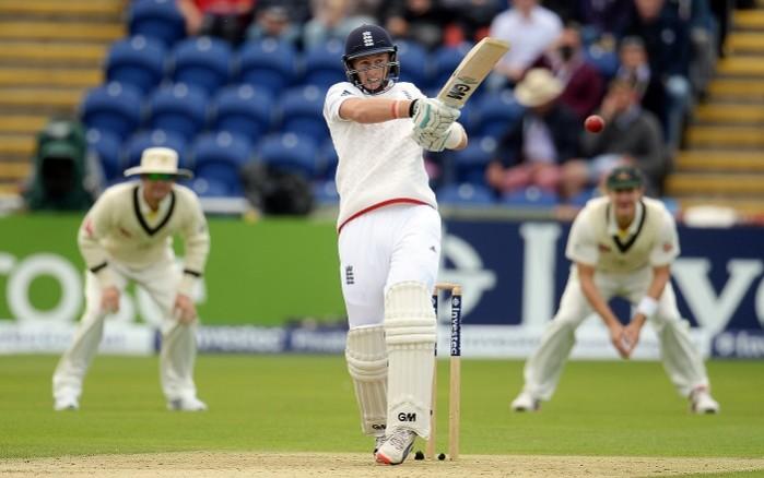 England batsman Joe Root slams the ball to the onside during his brilliant hundred against Australia on day one of the first Ashes Test against Australia Joe Root England Australia Ashes 1st Test