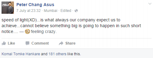ASUS India Country Manager Peter Chang also tipped about some upcoming launch ASUS India Country Manager Peter Chang also tipped about some upcoming launch