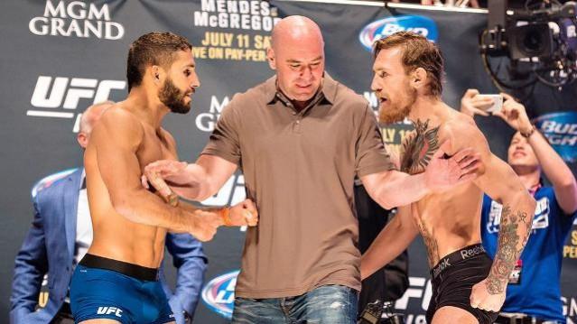 It will be hard to stop Chad Mendes (L) and Conor McGregor (R) once they enter the Octagon on Saturday at the main event of UFC 189 ufc 189