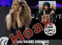 Report claiming that American singer and actress Ariana Grande has joined Isis is a hoax