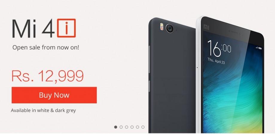 Xiaomi Mi 4i Open Sale Goes Live Across All e-Commerce Sites in India Xiaomi Mi 4i Open Sale Goes Live Across All e-Commerce Sites in India