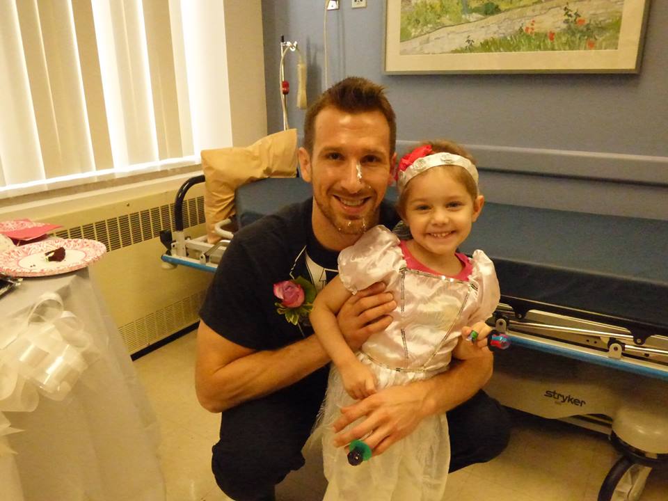 Abby with her nurse Matt Hickling