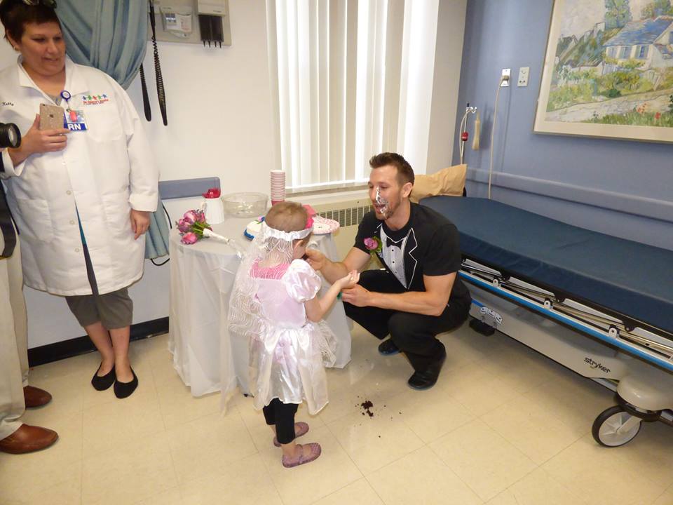 Abby with her nurse Matt Hickling