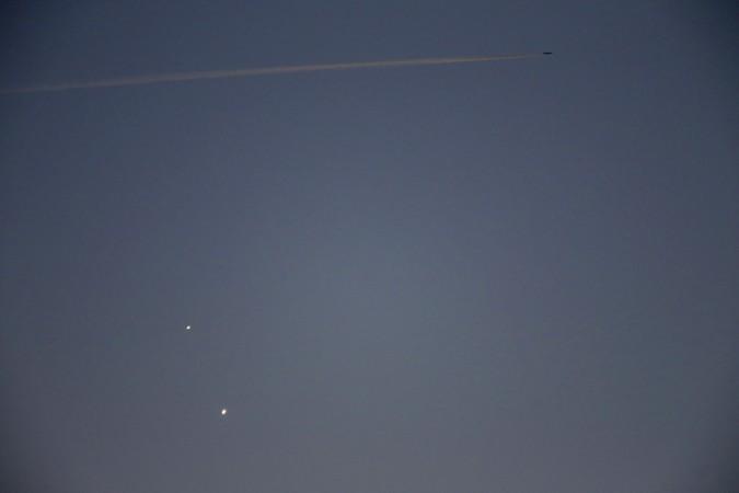 Moon, Venus and Jupiter conjunction