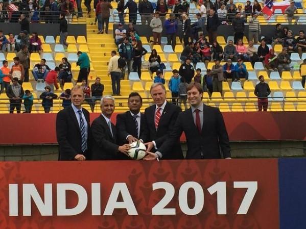 The ball is handed over to India at the end of the U-17 World Cup in Chile this year u-17 world cup