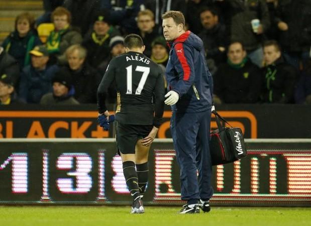 Arsenal forward Alexis Sanchez could return from the injury picked up in the Premier League game against Norwich Alexis Sanchez Colin Lewin Arsenal