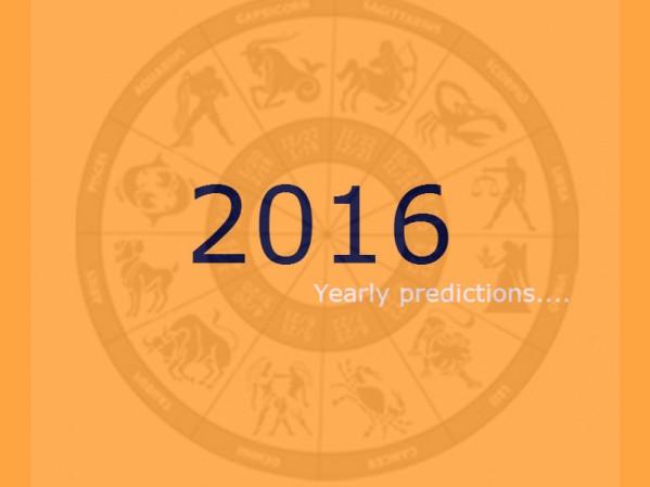 Find yearly horoscope, future astrological predictions for sun signs, Chinese zodiac & more for free here. 2016 Yearly Predictions