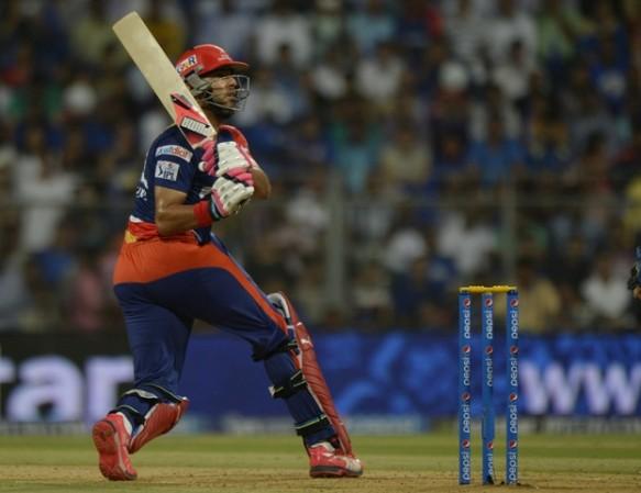 Yuvraj Singh in action for Delhi Daredevils during IPL 2015 yuvraj singh
