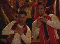 Nick, Schmidt and WInston dance to a Bollywood song