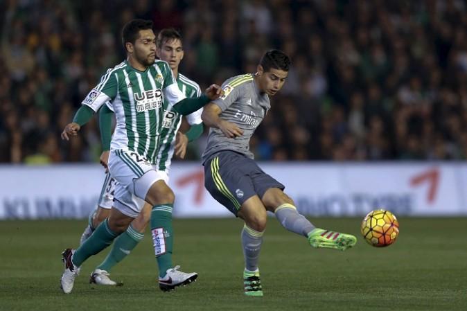 James Rodriguez scored his first goal in 73 days on Wednesday. He had scored last against Espanyol. James Rodriguez Real Madrid Real Betis