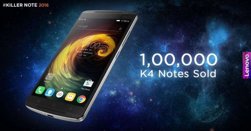 1 lakh units of Lenovo K4 Notes sold in just two flash sales in India