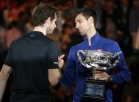 Andy Murray Novak Djokovic Australian Open 2016 trophy final