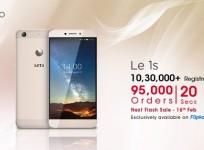 95,000 units of LeEco Le 1s were sold out in 20 seconds on Flipkart on 9 February.