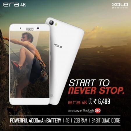 Xolo launches Era 4K on Gadgets 360 for Rs 6,499