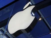 Apple logo is seen inside the Apple Store in Palo Alto