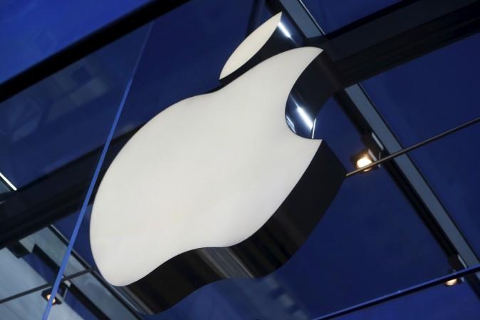 Apple logo is seen inside the Apple Store in Palo Alto