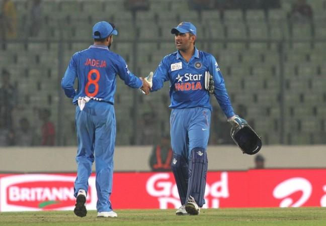 MS Dhoni Ravindra Jadeja India Bangladesh Asia Cup 2016