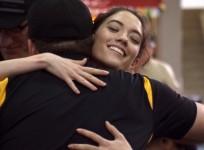 Blair Fowler and Brodie Smith share a brief romantic moment