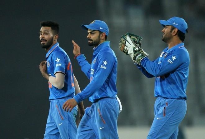 MS Dhoni, Virat Kohli, Hardik Pandya