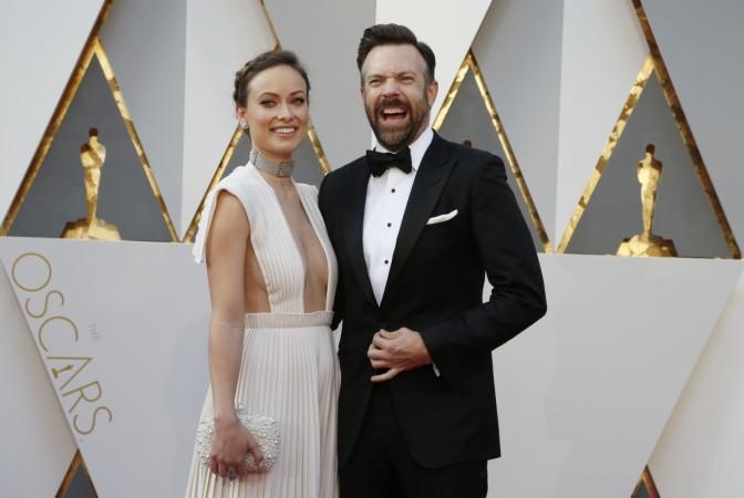 Olivia Wilde and Jason Sudeikis at the 88th Academy Awards red carpet.