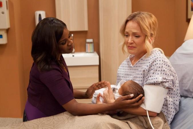 Alex with her baby in "If Loving you is Wrong"