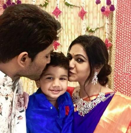 Allu Arjun and his wife Sneha Reddy with son Ayaan