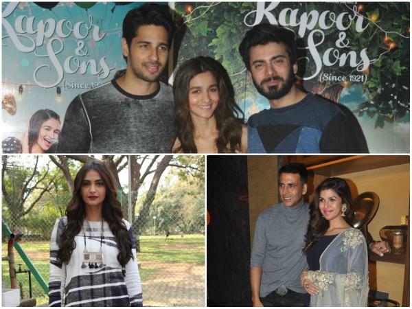 Sidharth Malhotra, Alia Bhatt, Fawad Afzal Khan, Nimrat Kaur, Akshay Kumar, Sonam Kapoor