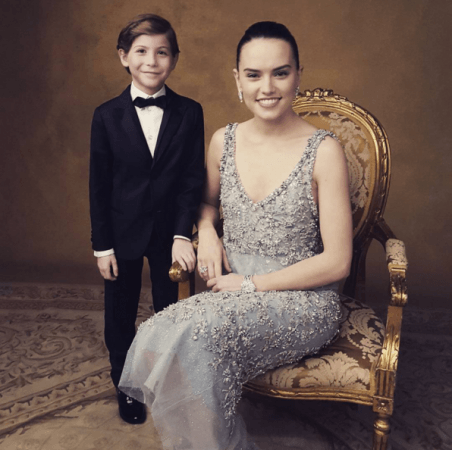 Daisy Ridley with Jacob Tremblay as Oscars 2016