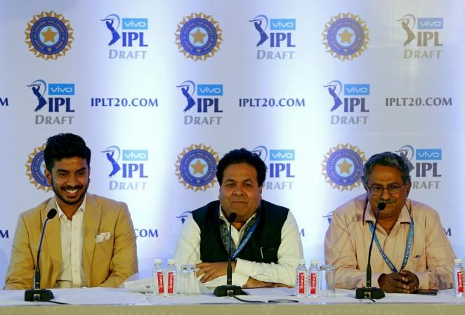 File photo: IPL chairman Rajeev Shuka (centre) IPL rajeev shukla