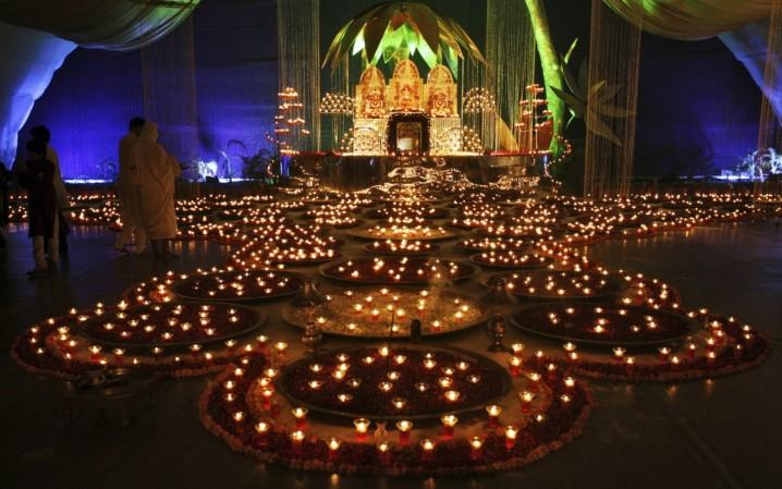 People from Jain community offer prayers in Ahmedabad. Mahavir Jayanti