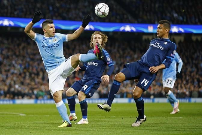 Sergio Aguero Manchester City Luka Modric Casemiro Real Madrid
