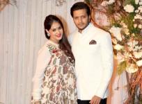 Riteish Deshmukh and mom-to-be Genelia at Bipasha-Karan wedding reception