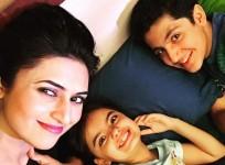 When "Yeh Hai Mohabbatein" shooting was stalled. Pictured: "Yeh Hai Mohabbatein" actress Divyanka Tripathi and child artiste Ruhaanika Dhawan.