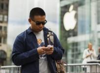 iPhone man typing