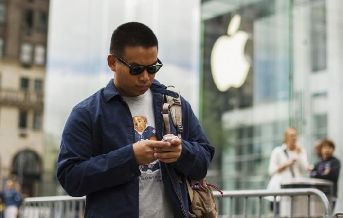 iPhone man typing